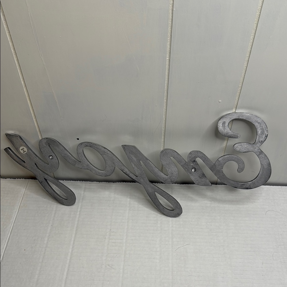 Silver Pewter Cursive Art Wall Decor - Picture 7 of 8